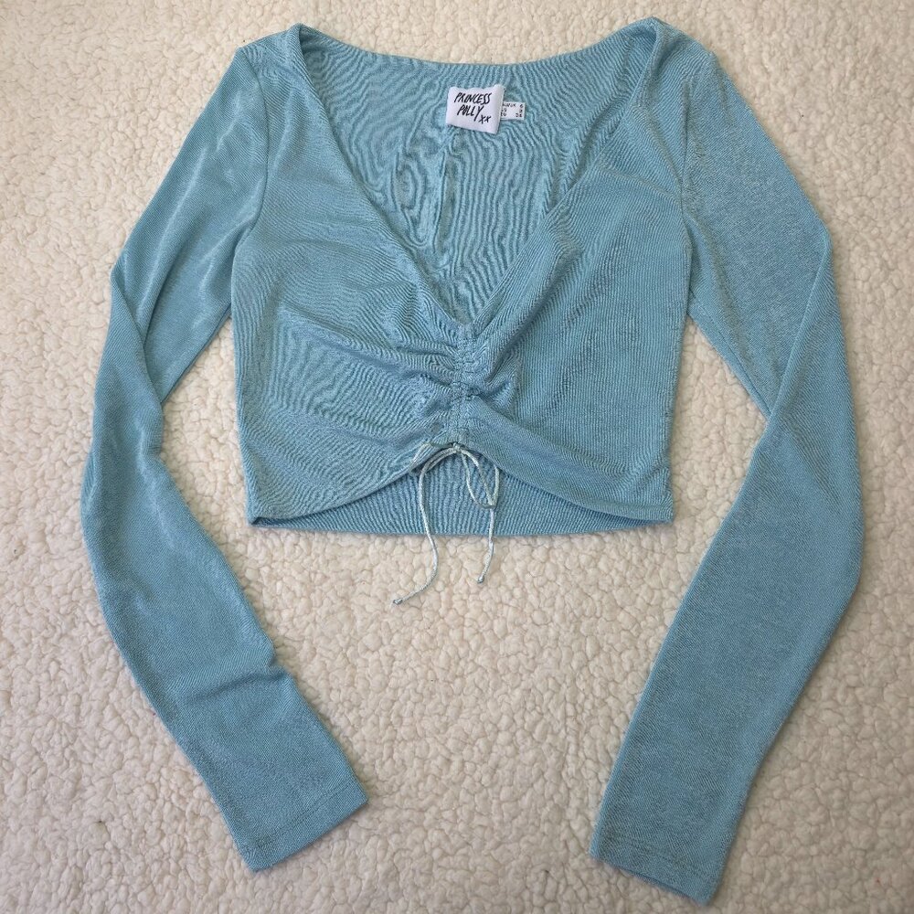 NWOT Princess Polly Cropped and Ruched Top, Size 2
